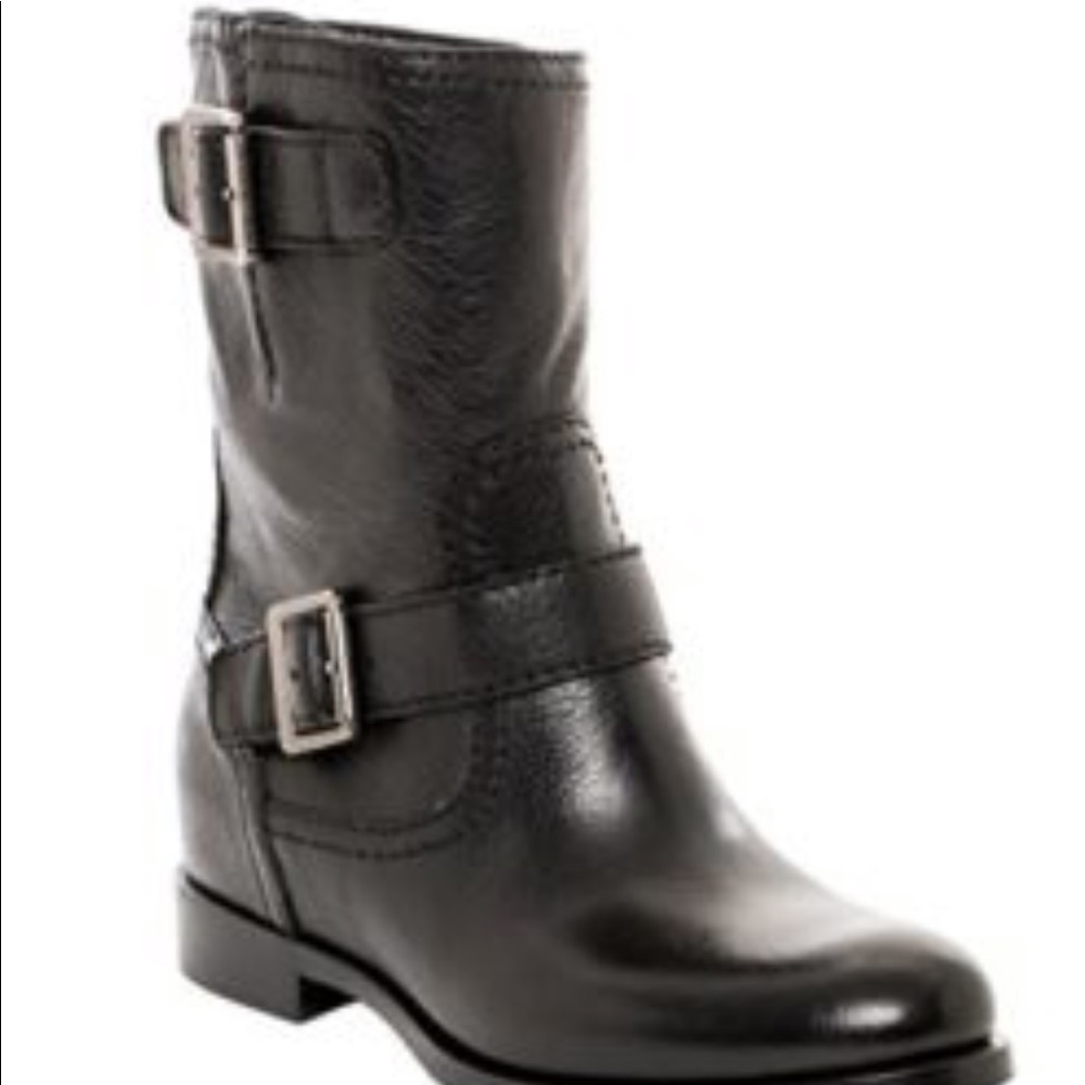 Prada Boots - Short Moto Black Leather 7.5